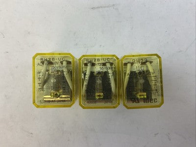 IDEC RH2B-UC RELAY 110-120VAC 50/60HZ (LOT OF 3)0