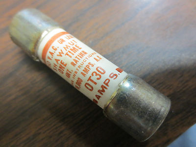 SHAWMUT OT30 FUSE, CLASS K-5, ONE-TIME 30A 250VAC - NEW SURPLUS - LOT of 30