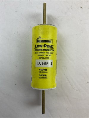 COOPER BUSSMANN LPJ-80SP LOW-PEAK DUAL-ELEMENT CLASS J FUSE 80AMP 600VAC 300VDC0