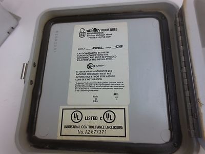ROBROY / BELDING J606HLL - TYPE 4X6P INDUSTRIAL CONTROL ENCLOSURE PANEL  6" x 4"4