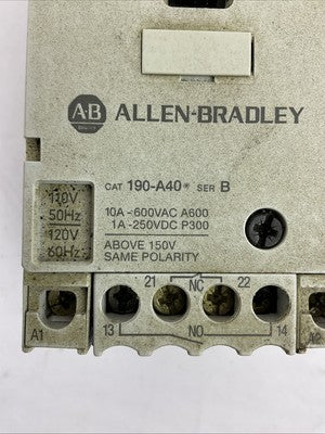 ALLEN BRADLEY 190-CPS40* SER A COORDINATED PROTECTED STARTER 480Y/277VAC3