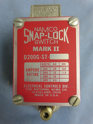NAMCO D-200G-ST SNAP-LOCK MARK II LIMIT SWITCH - NEW SURPLUS in BOX0