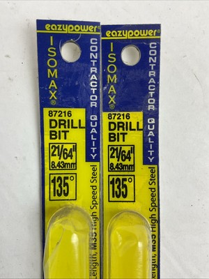 EAZYPOWER 87216 21/64" 8.43mm 135° ISOMAX DRILL BIT CONTRACTOR QUALITY(LOT OF 2)1