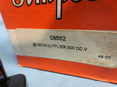 SIMPSON 08552 183 MULTIPLIER RESISTOR 500 DC V - NEW in BOX - RES. 1 MEG1
