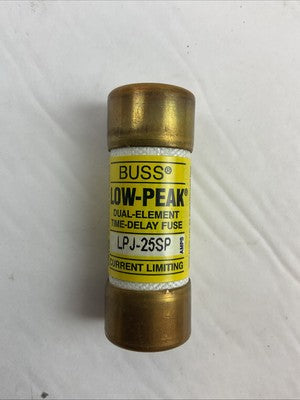 BUSS LPJ-25SP LOW-PEAK DUAL-ELEMENT TIME DELAY FUSE 25A 600VAC 300VDC (LOT OF 3)1