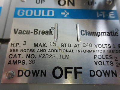 I-T-E V2B2211LM VACU-BREAK PANELBOARD & SWITCHBOARD UNIT 240V 30-30A NEW SURPLUS3