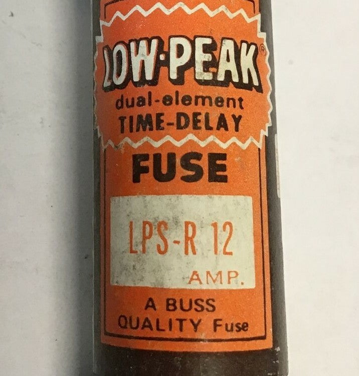 BUSSMANN LPS-R 12 LOW PEAK TIME DELAY FUSE 12A 600V ***LOTOF14***2