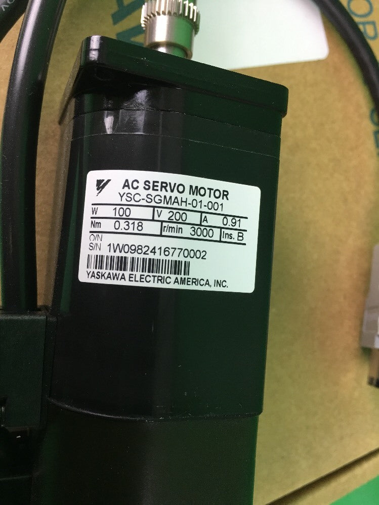 YASKAWA AC SERVO MOTOR YSC-SGMAH-01-001 100W 200V 0.91A1