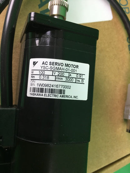 YASKAWA AC SERVO MOTOR YSC-SGMAH-01-001 100W 200V 0.91A1