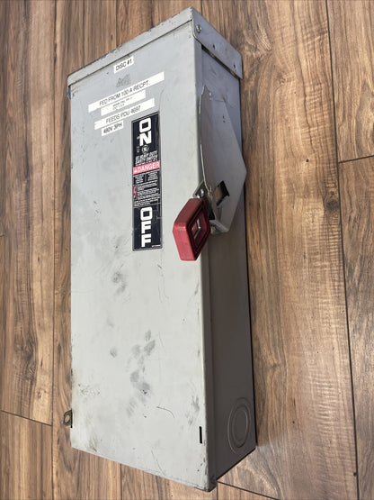 GE TH3363R MODEL 11 FUSIBLE SAFETY SWITCH 100A 600VAC 250VDC 30HP 3P TYPE 3R4