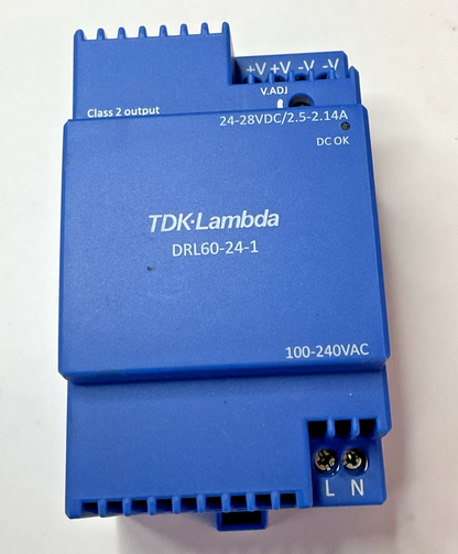 TDK-LAMBDA DRL60-24-1 POWER SUPPLY MODULE 240VAC 28VDC 50/60HZ 60W2