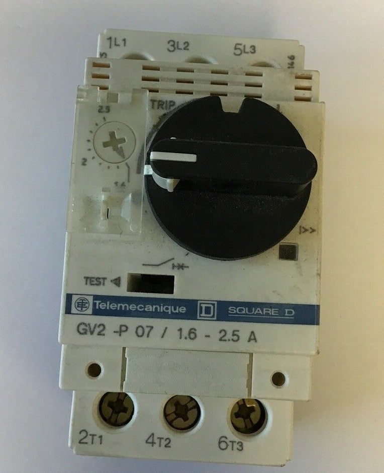 TELEMECANIQUE GV2-P07 MOTOR STARTER 1.6-2.5A 1 1/2HP 600VAC0