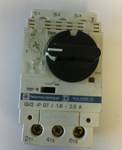TELEMECANIQUE GV2-P07 MOTOR STARTER 1.6-2.5A 1 1/2HP 600VAC0