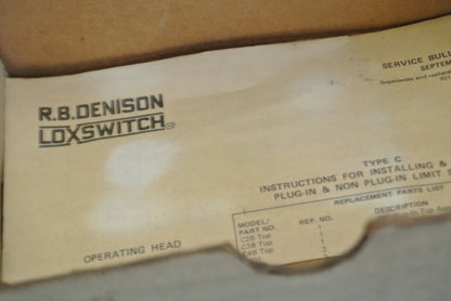 R.B. DENISON C2B-JKF05 LoxSwitch LIMIT SWITCH / 600VAC MAX / NEW SURPLUS 6