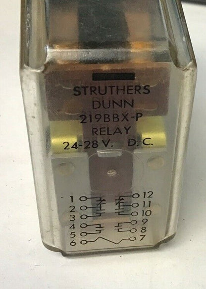 STRUTHERS DUNN 219BBX-P RELAY 24-28VDC 0