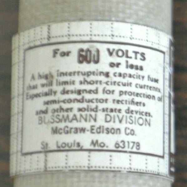 BUSS KAC60 RECTIFIER FUSE 60A / 600V / NEW SURPLUS2