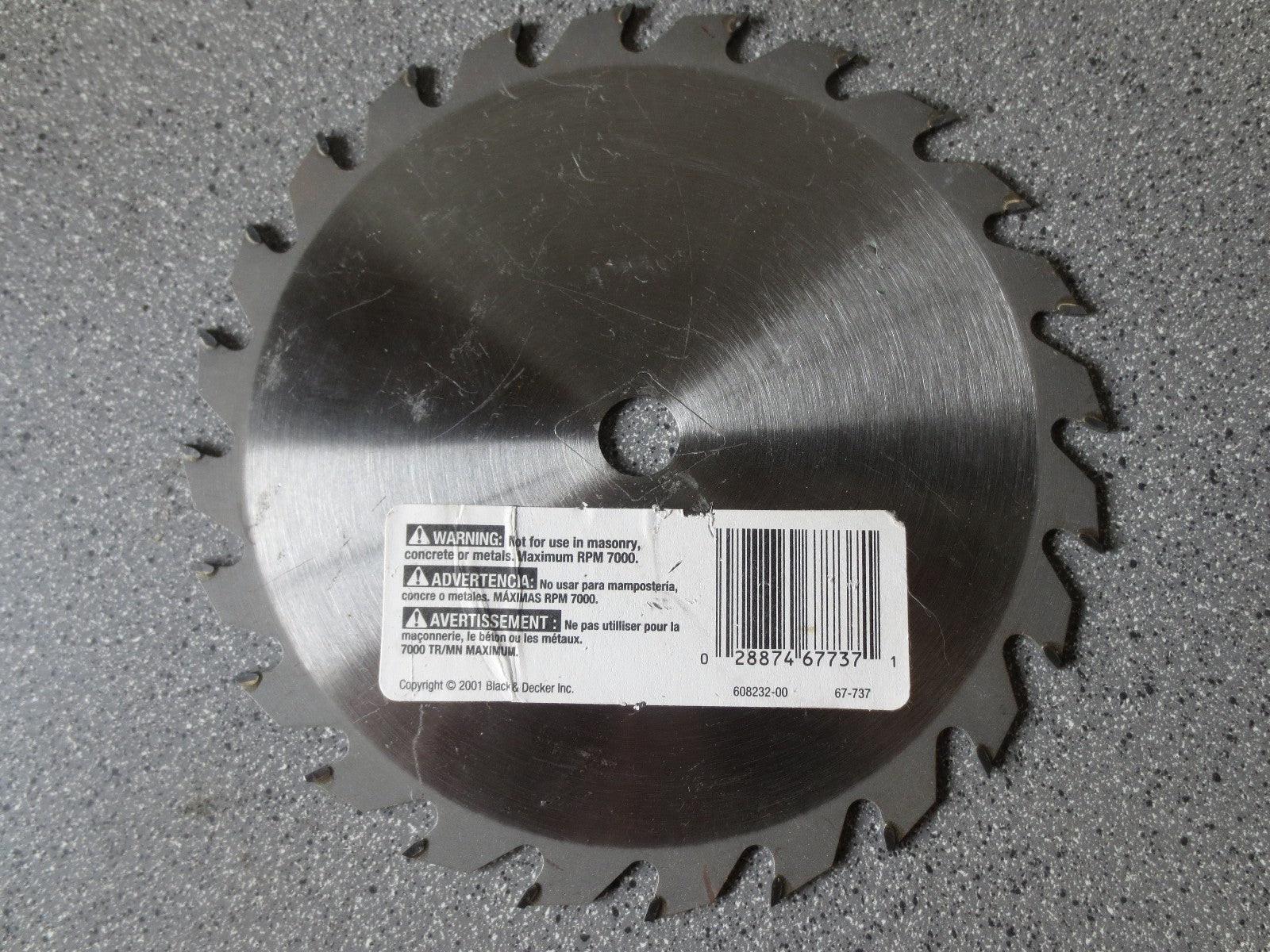 BLACK & DECKER CIRC. SAW BLADE 7-1/4" 24T CARBIDE RIPPING/CROSSCUT - NEW SURPLUS5