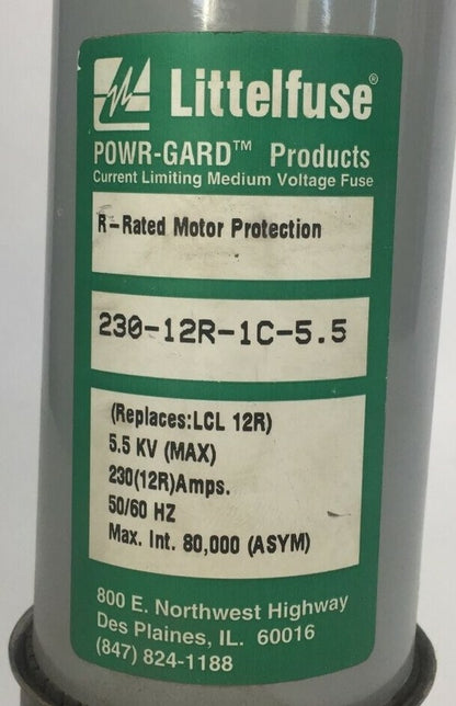 LITTELFUSE 230-12R-1C-5.5 R-RATED MOTOR PROTECTION 5.5KV 230(12R)AMPS POWR-GARD1