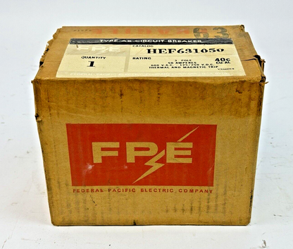 FPE - HEF631050 - MOLDED AB CIRCUIT BREAKER - 50 A, 3 POLE, 600 VAC - NEW SEALED2