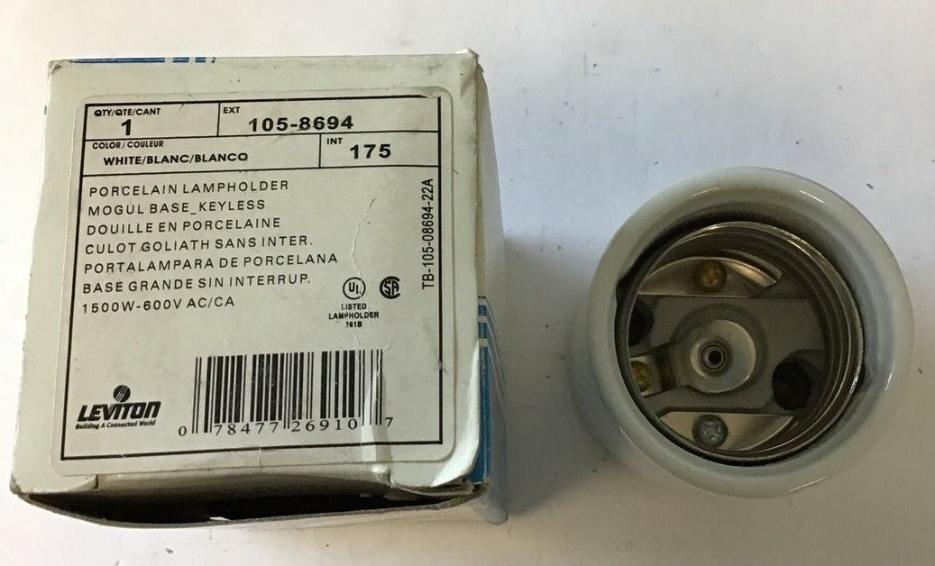 LEVITON 105-8694 PORCELAIN LAMPHOLDER 1500W-600VAC 0