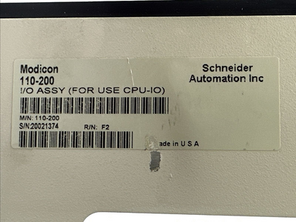 MODICON 110-200 I/O ASSY (FOR USE CPU-IO) SCHNEIDER AUTOMATION INC1