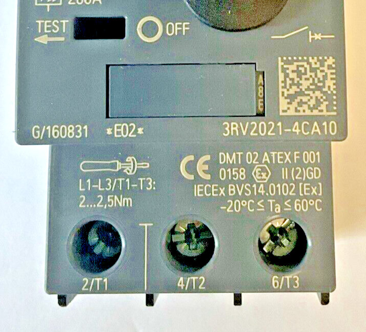 SIEMENS 3RV2021-4CA10 MOTOR CONTROL 16-22A3