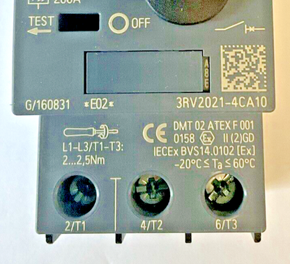 SIEMENS 3RV2021-4CA10 MOTOR CONTROL 16-22A3