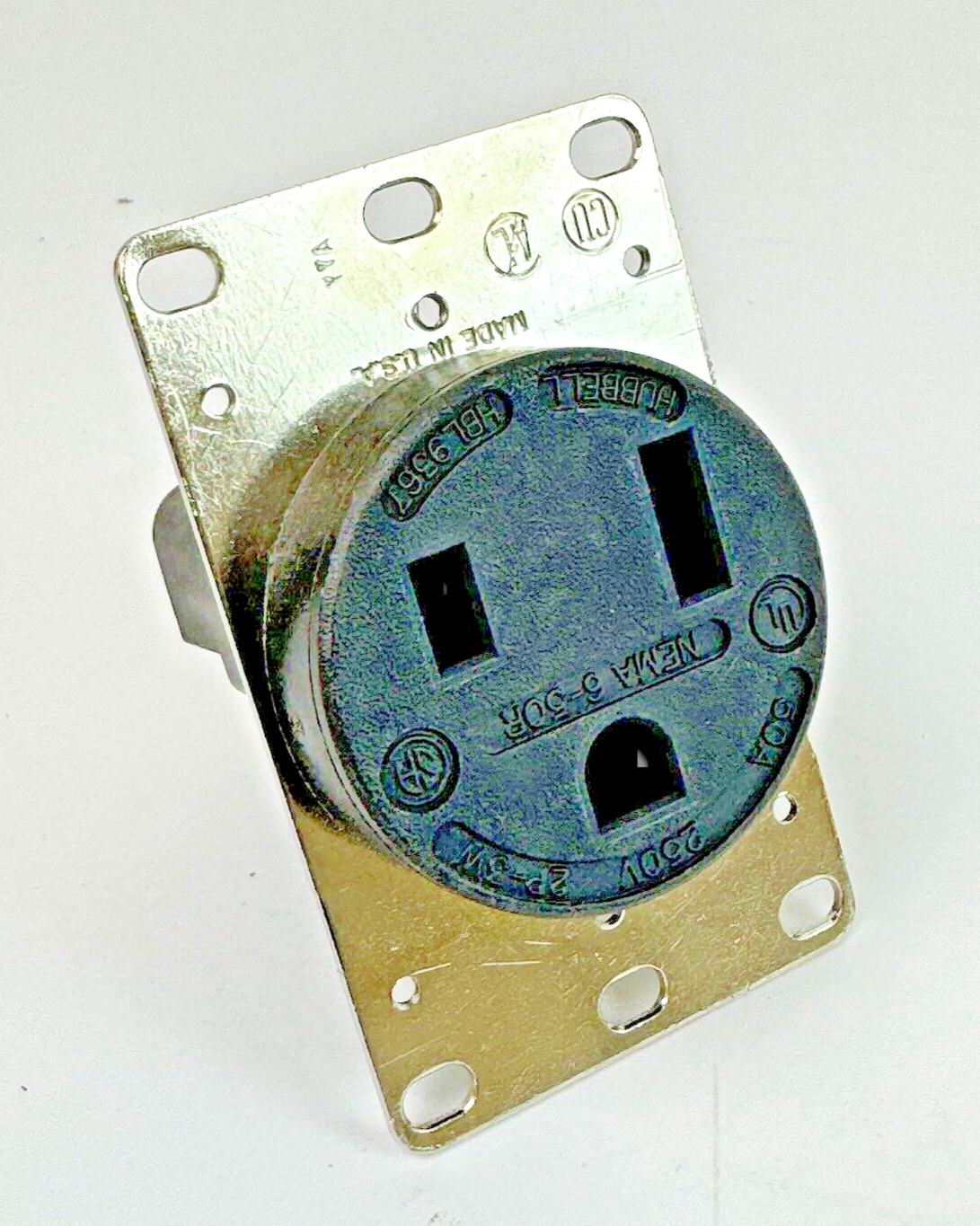 HUBBELL - HBL9367 - RECEPTACLE - FLUSH MOUNT, BLACK, 50A, 250VAC, 2 POLE, 3 WIRE2