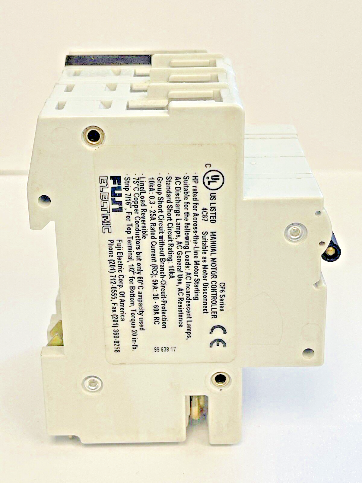 FUJI - CP6 3DU3 -3A MANUAL MOTOR CONTROLLER - 480/277 VAC & CP6 H1U AUX CONTACT6