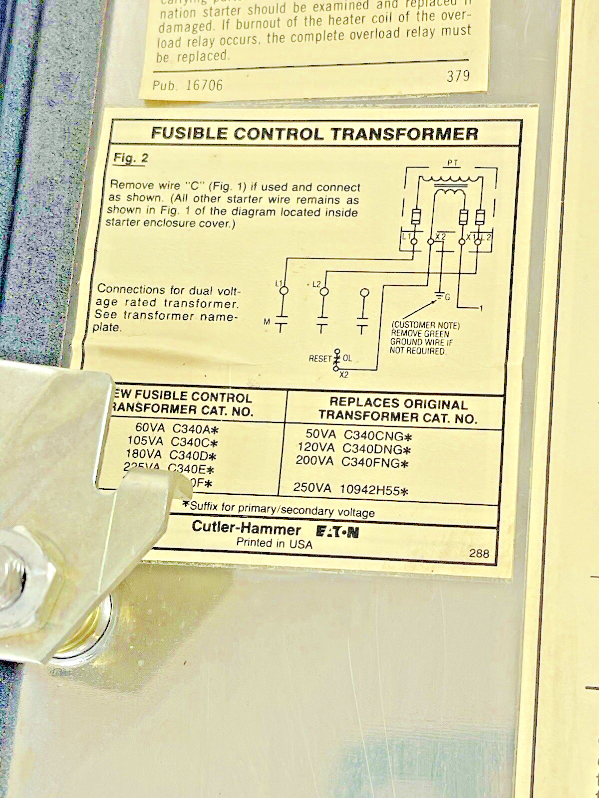 CUTLER HAMMER - A30CWA0 A2- COMBINATION MOTOR STARTER WITH MOTOR CIRCUIT SWITCH6
