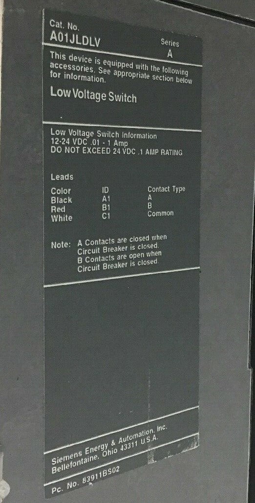 SIEMENS HJXD63S400A 400A MOLDED CASE  SWITCH W/SHUNT S11JLD6 & A01JLDLY SENTRON 6