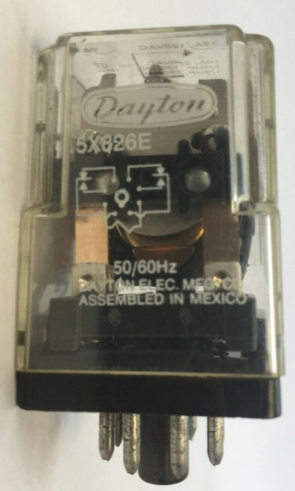 DAYTON 5X826E RELAY12A 120VAC 10A 250VAC 1/3HP 120VAC 1/2HP 250VAC COIL 24VAC0