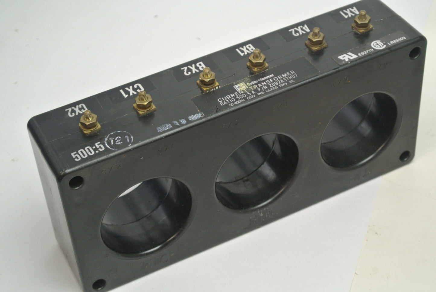 CUTLER-HAMMER 3P85-501  2092A37H07 CURRENT TRANSFORMER 500:5 RATIO 600V 50-400Hz0