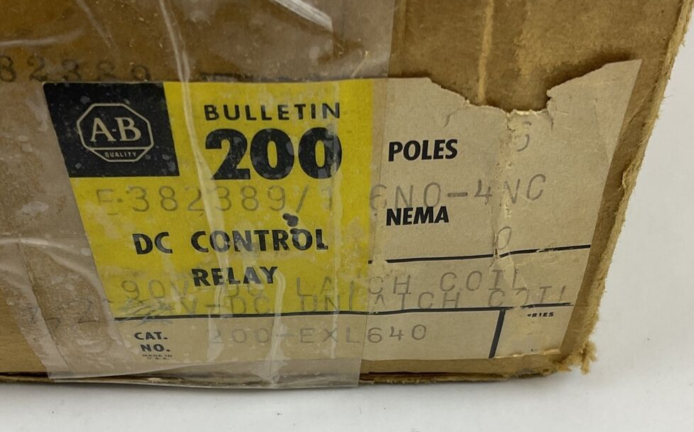 ALLEN BRADLEY  200-EXL640 DC CONTROL RELAY 10A 230V EXL6401