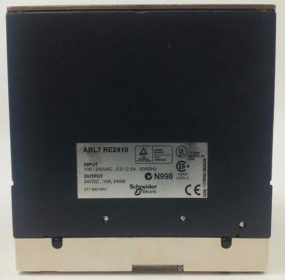 TELEMECANIQUE ABL7 RE2410 POWER SUPPLY MODULE INPUT 100-240VAC OUTPUT 24VDC1