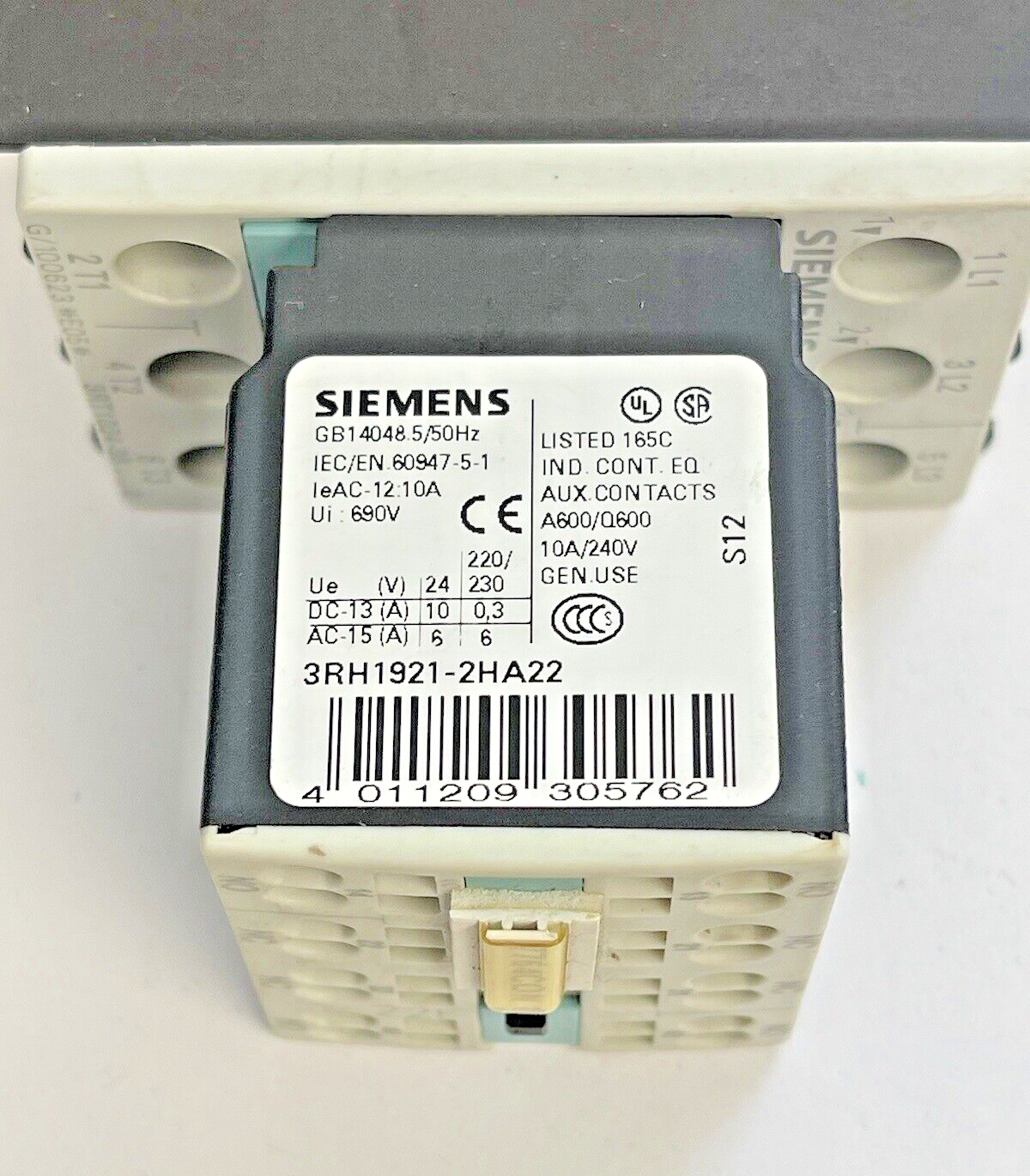 SIEMENS - 3RT1024-3B..0 & 3RH1921-2HA22 & 3RT1926-1BB00 W/ 24VDC COIL7