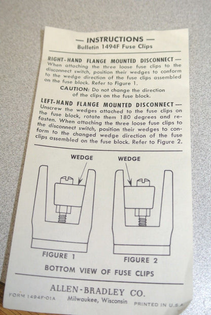 ALLEN-BRADLEY 1494F-C622 FUSE BLOCK ADAPTER PLATE KIT / 600V, 200A / NEW SURPLUS9