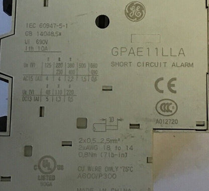 GENERAL ELECTRIC GPS1BHAH MANUAL MOTOR STARTER GPAE11LLA& (2) GPAC10FBA3