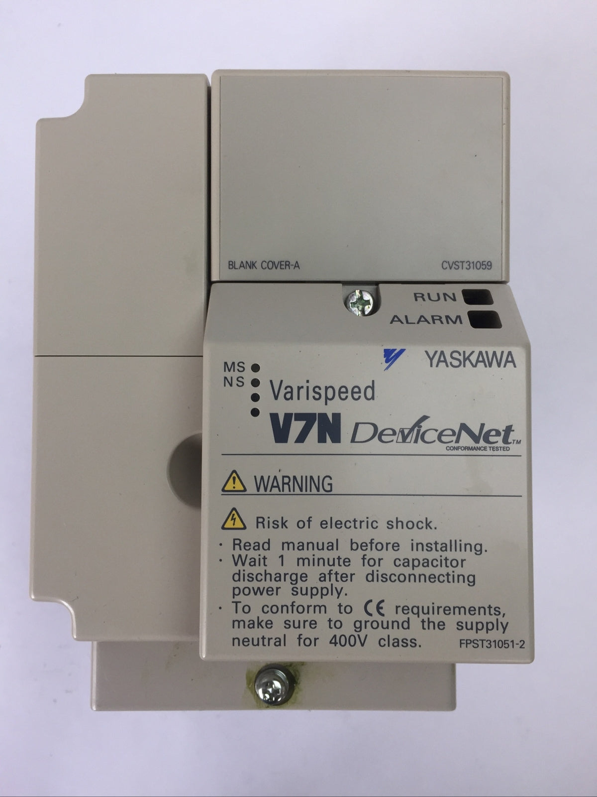 YASKAWA DRIVE CIMR-V7NU21P51 VARISPEED 230VAV 8A CVST31059 BLANK COVER-A1