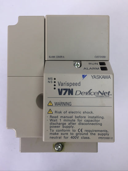 YASKAWA DRIVE CIMR-V7NU21P51 VARISPEED 230VAV 8A CVST31059 BLANK COVER-A1