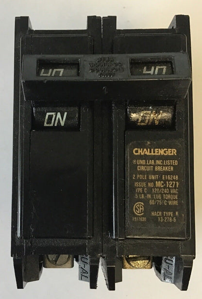 CHALLENGER C240 CIRCUIT BREAKER 2POLE 40AMP 120/240VAC ***LOTOF10***1