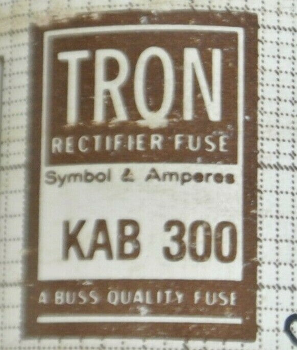 BUSSMANN / TRON KAB300 RECTIFIER FUSE / 300A / 250V / NEW SURPLUS in BOX1