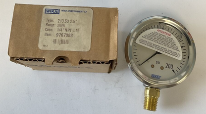 WIKA 213.53 GAUGE 2.5" 1/4NPT 200PSI LM2
