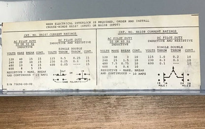 CROUSE-HINDS HU361AW HEAVY DUTY SAFETY SWITCH 30A 600VAC 3 POLES MODEL 43