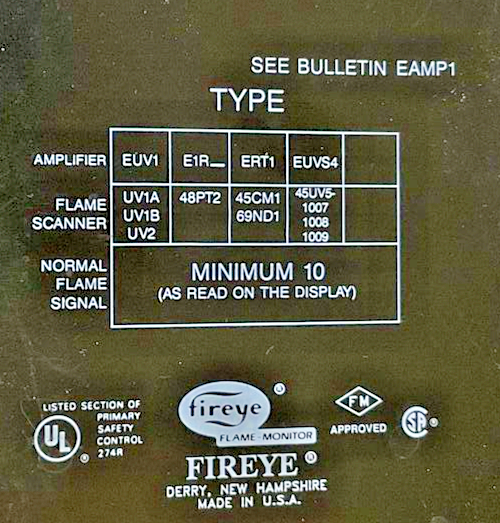 FIREYE EUV1 FLAME AMPLIFIER MODULE -EAMP12