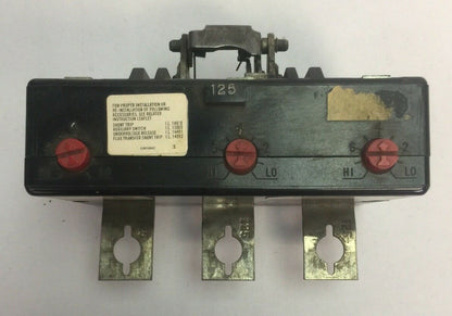 WESTINGHOUSE HKA3125T 125A TRIP UNIT 3POLE MAG TRIP-ADJ 625-1250A0