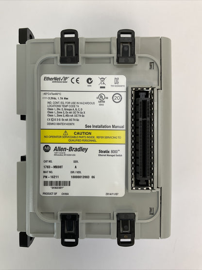 ALLEN BRADELY 1783-MX08T DIR/VER 10000013903/06 SER A STRATIX 8000 EHTERNET2
