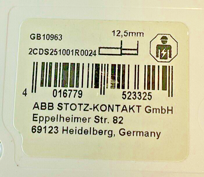 ABB 2CDS251001R0024(2) C2, 2CDS251001R0014 C4 CIRCUIT BREAKER 230/400V *LOTOF3*9