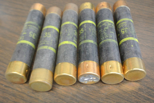 LOT of 6 / CEFCO OT35/600 ONE TIME FUSE / 35A / 600V / NEW SURPLUS / OT350