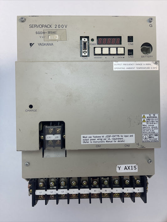 YASKAWA SGDH-60AE SERVOPACK 200V VER. 0D214 INPUT 200-230VAC OUTPUT 0-230VAC0